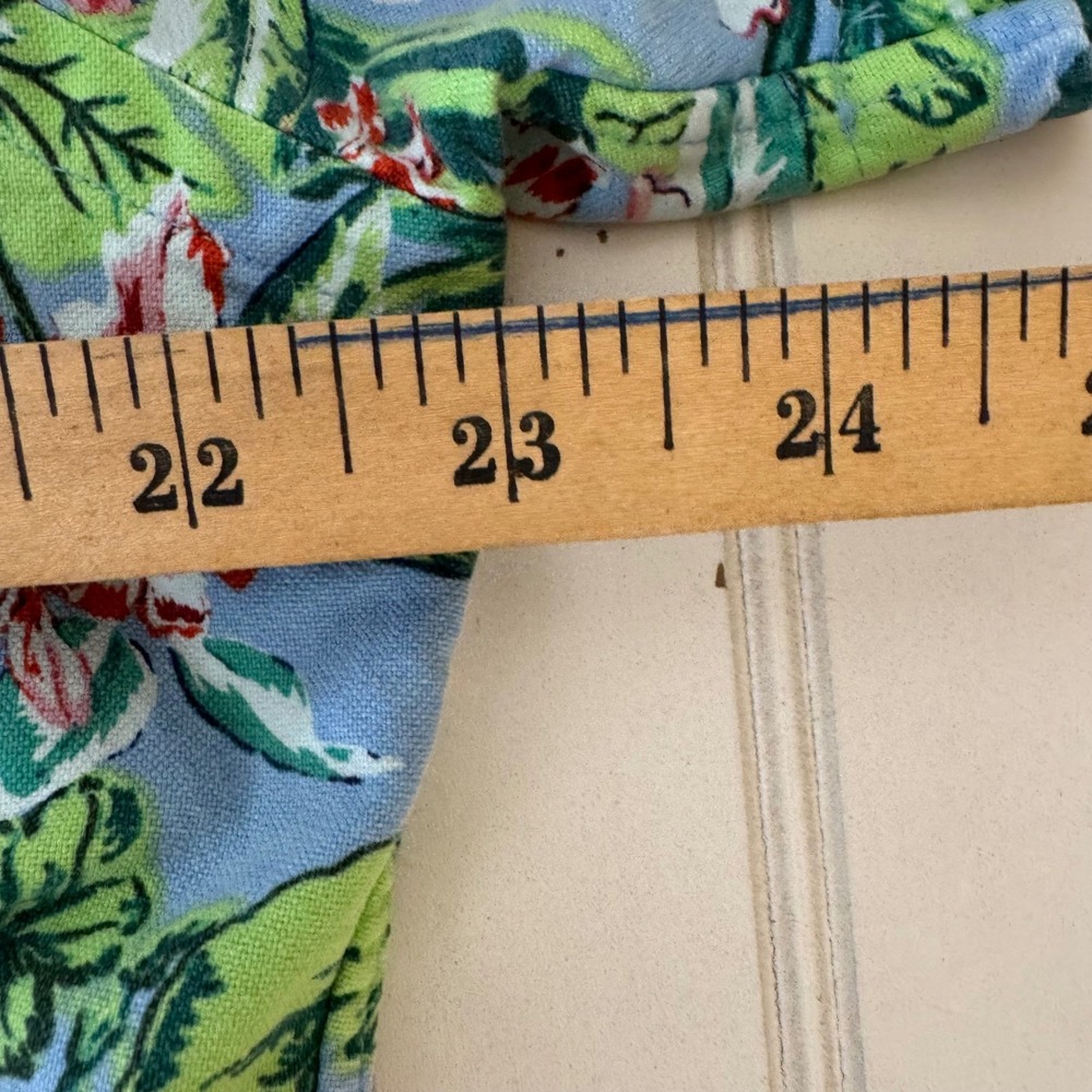 Ralph Lauren Shirt Button Down Mens Large Short Sleeve Blue Tropical Floral - Picture 8 of 14